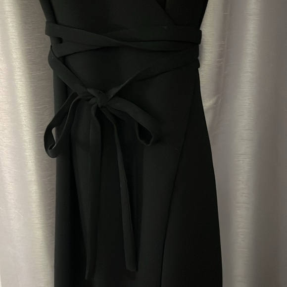 Esprit black wrap dress vintage v in the back size 3/4 lined - Picture 4 of 9